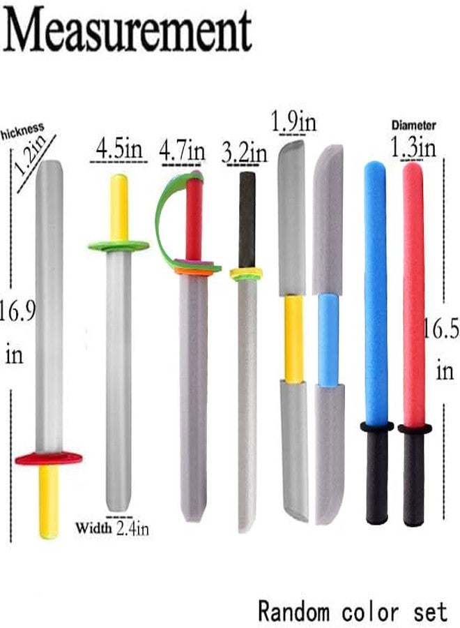 MLcnleS Foam Swords for Kids - 17 Inch Sword Weapons Toy 8 Pack Warrior Knight Pretend Play Set Prince Party Supplies Gift Toys Boys & Girls - Image 2